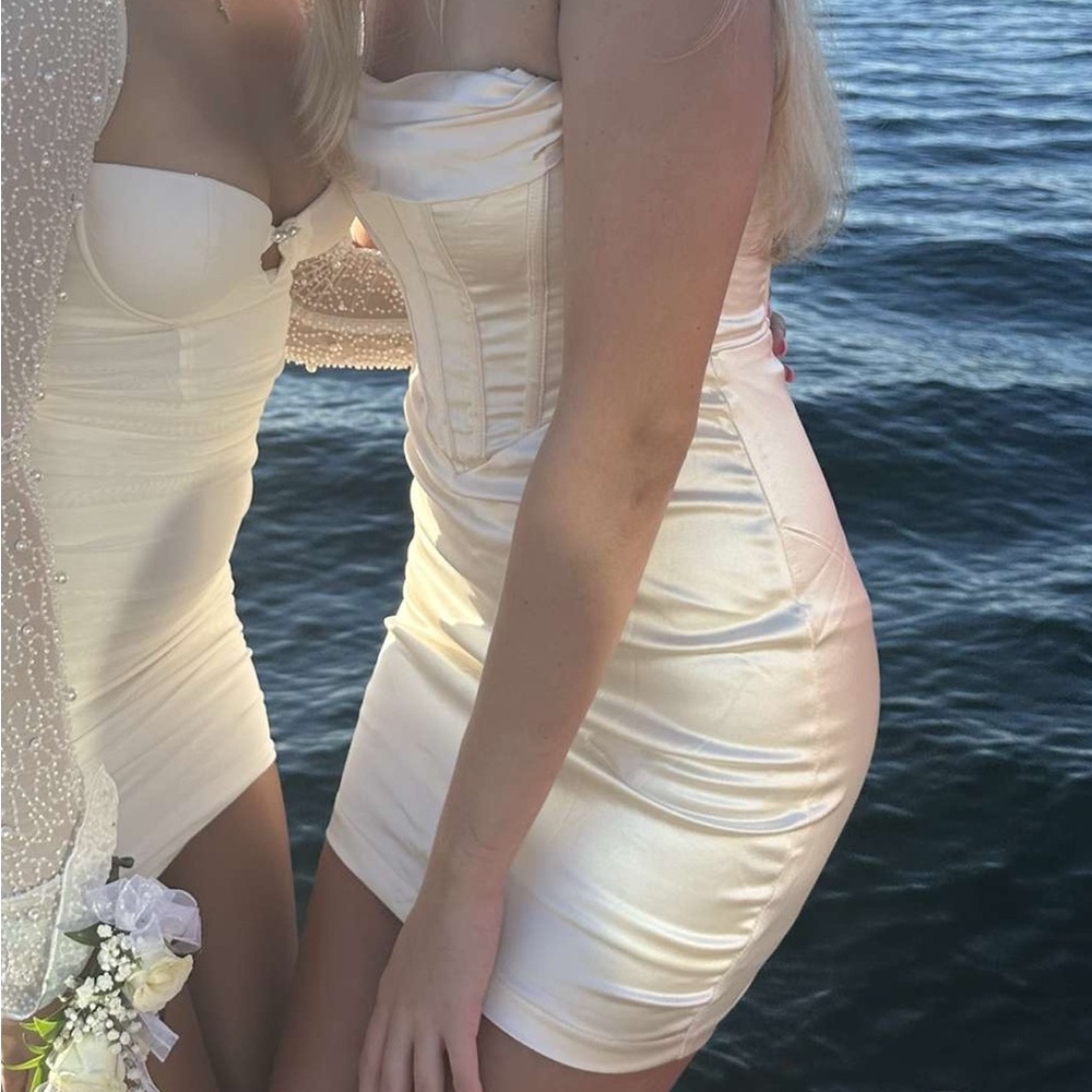 Princess Polly Strapless Cream Dress